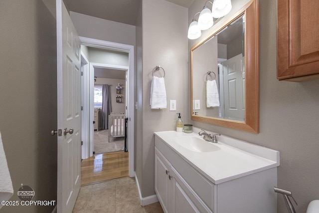 bathroom featuring tile patterned floors and vanity