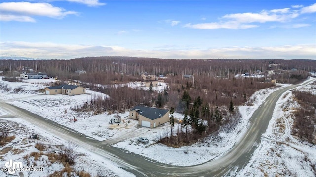 view of snowy aerial view