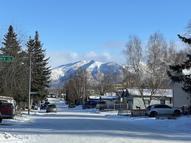 view of road featuring a mountain view