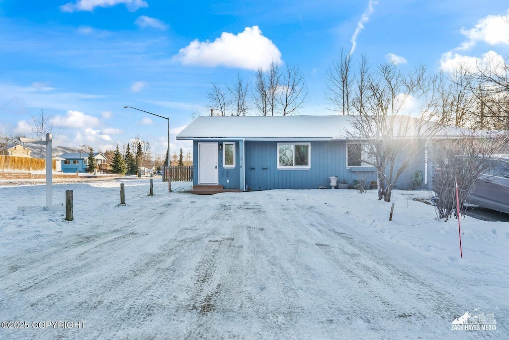 view of single story home