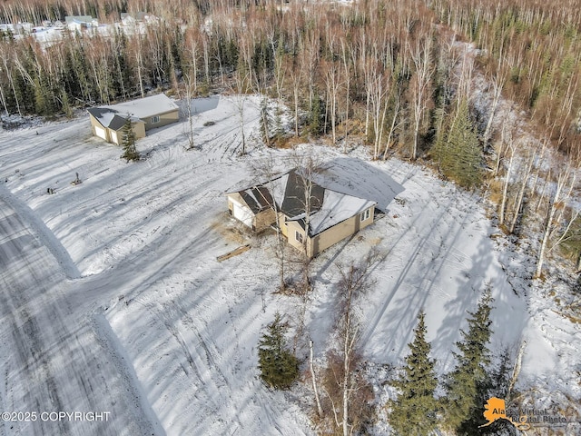 view of snowy aerial view