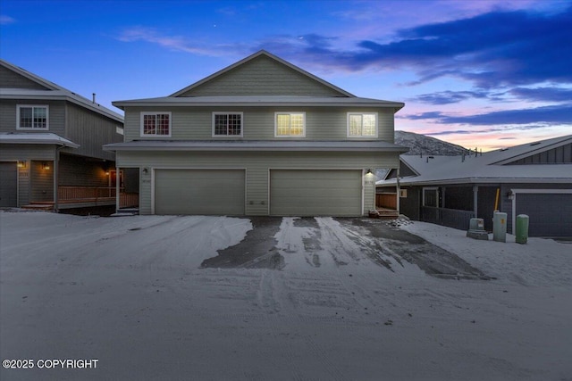 view of property with a garage