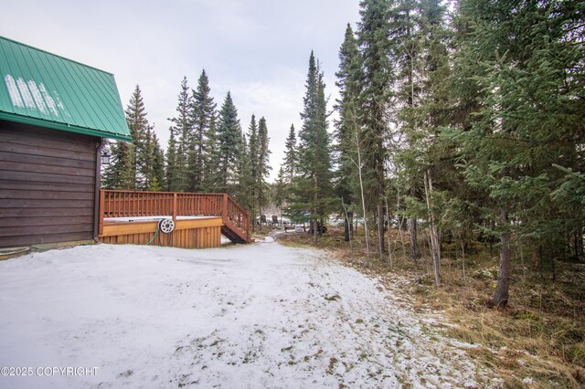 view of yard featuring a deck