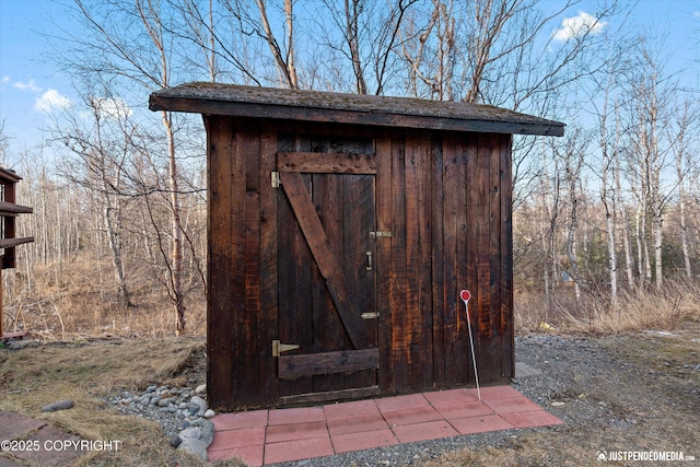 view of shed