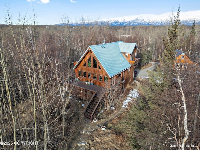 bird's eye view featuring a mountain view