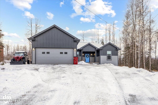 view of front of house with a garage