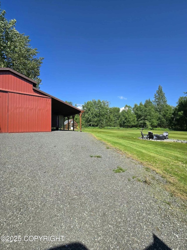 exterior space featuring a lawn