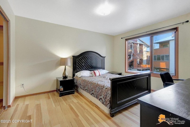 bedroom featuring light hardwood / wood-style floors