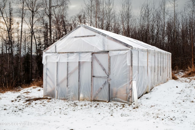 view of snow covered structure