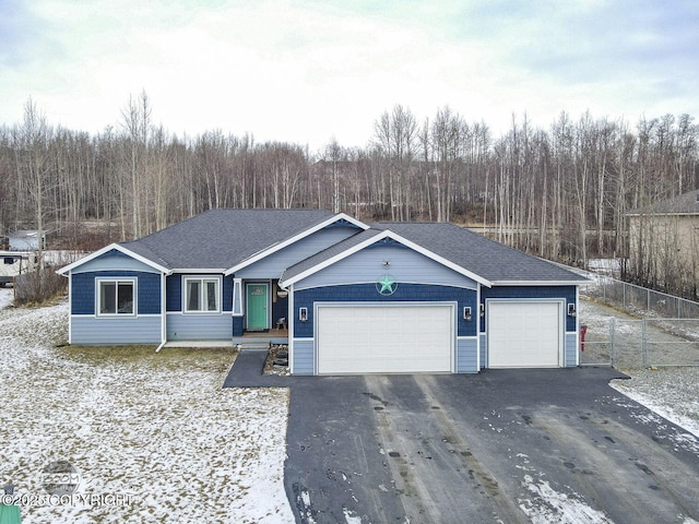 view of front of house with a garage