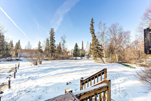 view of snowy yard