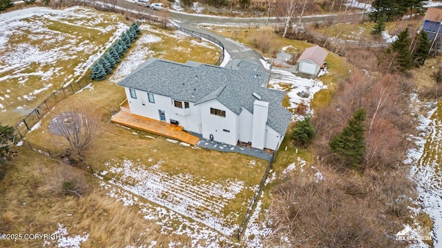 view of snowy aerial view