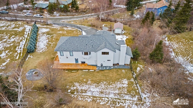 view of snowy aerial view