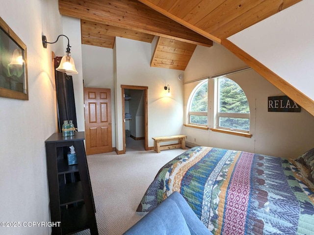 41650 Charlie Dr, Homer, AK 99603 - bedroom with carpet floors, wood ceiling, and lofted ceiling
