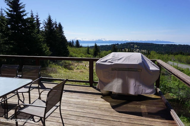 41650 Charlie Dr, Homer, AK 99603 - deck with grilling area and a wooded view