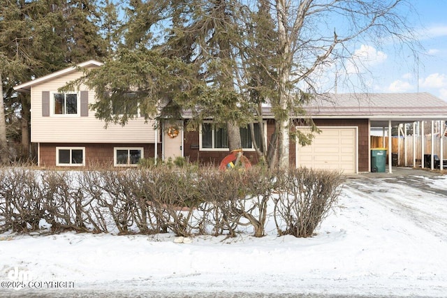 split level home featuring a garage