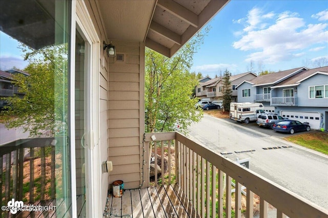 balcony with a residential view