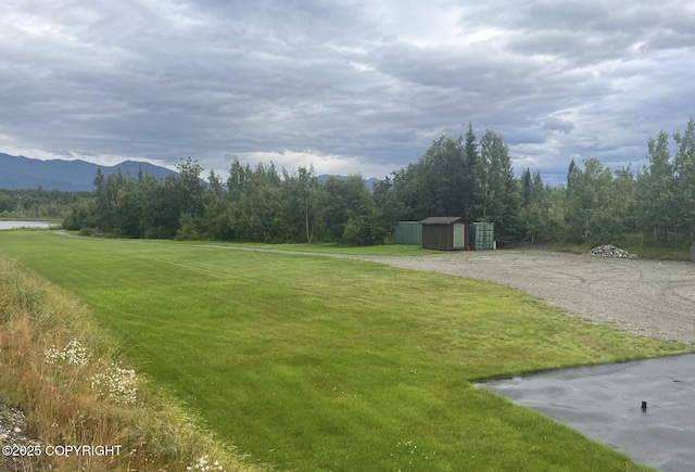 3151 E Cottle Loop, Wasilla, AK 99654 - view of grassy yard featuring a mountain view and a forest view
