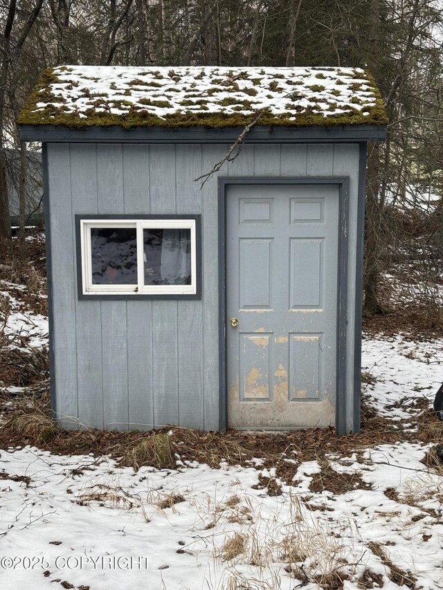 view of shed