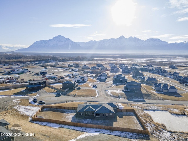 property view of mountains featuring a residential view