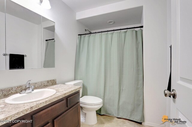 bathroom with toilet and vanity