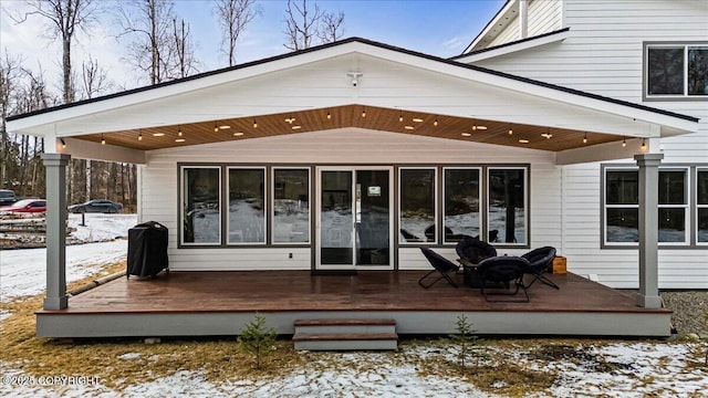 rear view of house with a deck