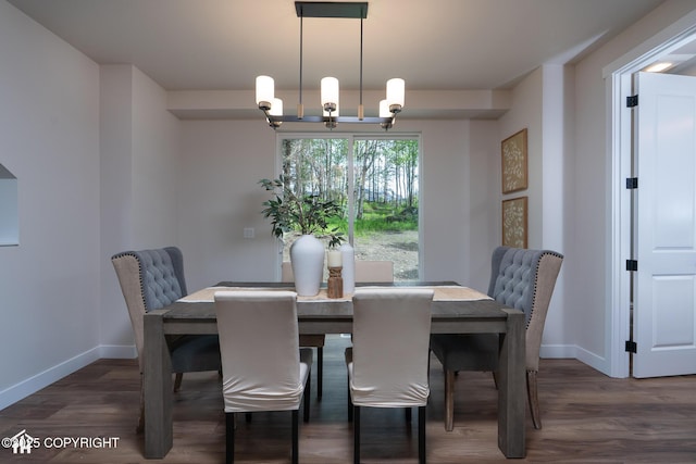 14311 Pickett St, Anchorage, AK 99516 - dining room with a chandelier and wood finished floors