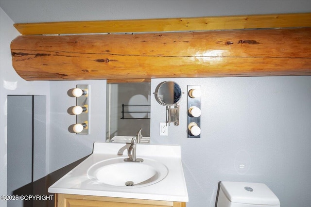 bathroom with toilet and vanity