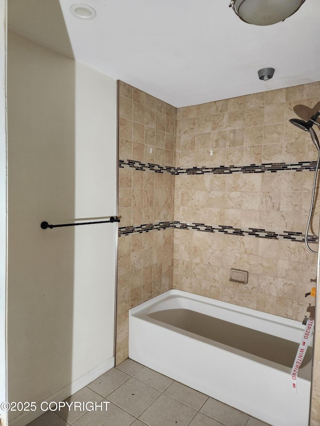 full bath with tile patterned flooring and bathing tub / shower combination