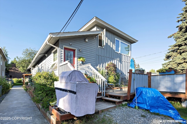 exterior space with a wooden deck