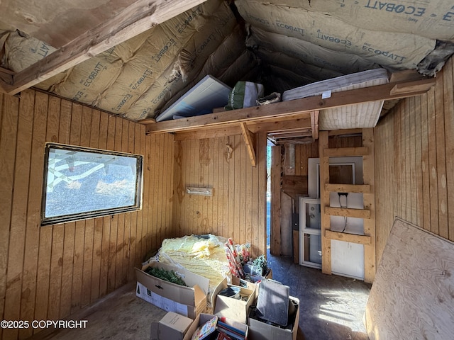 interior space featuring lofted ceiling