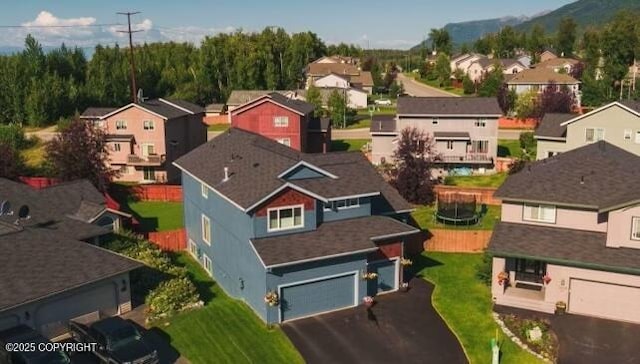 aerial view featuring a residential view