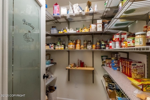 view of pantry