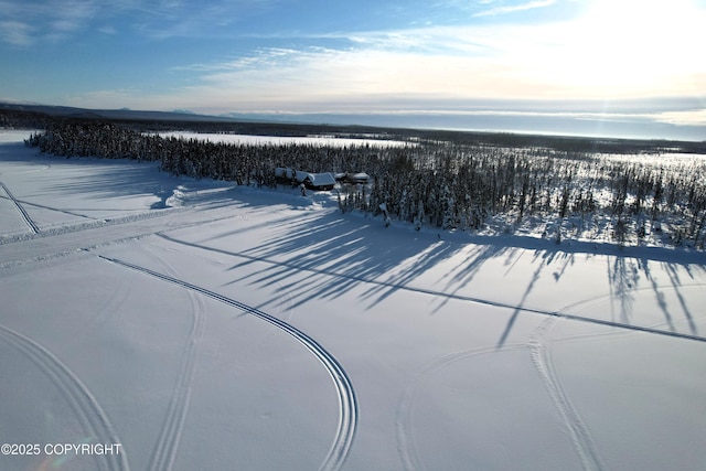 view of snowy aerial view