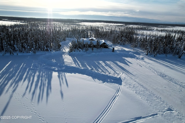 view of snowy aerial view