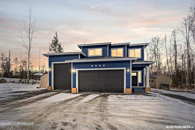 view of front of house with board and batten siding