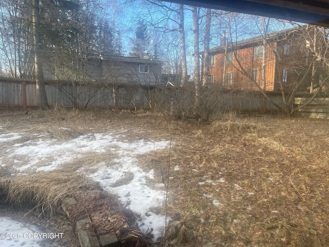 view of yard with fence