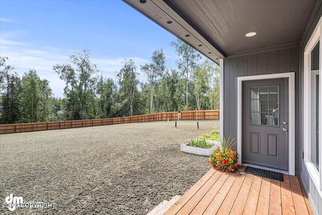 view of yard with fence