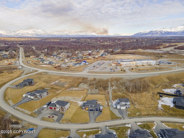 bird's eye view with a residential view and a mountain view