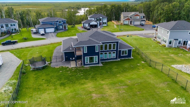 drone / aerial view with a residential view