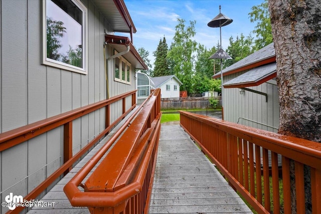 wooden terrace with fence