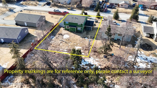 408 Haller St, Kenai, AK 99611 - aerial perspective of suburban area featuring property parcel outlined