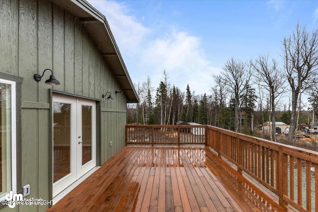 deck featuring french doors