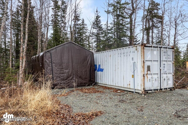 view of shed