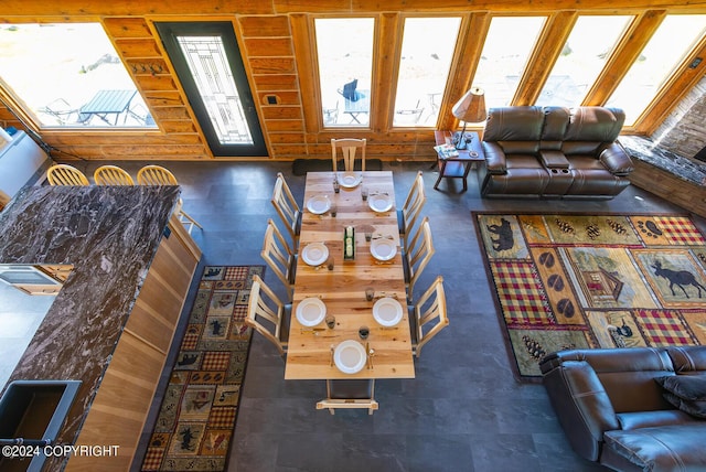 living area with a skylight