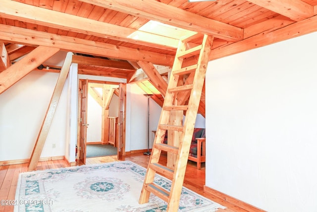 view of unfinished attic