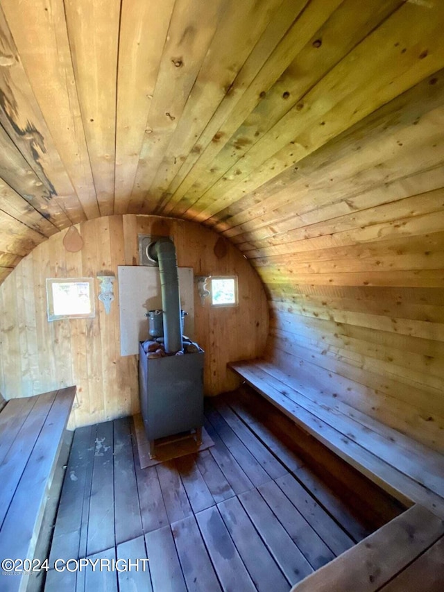 view of sauna / steam room featuring wood-type flooring