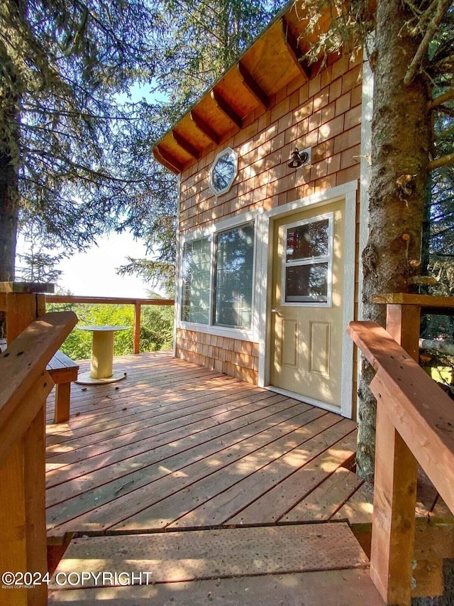 view of wooden deck