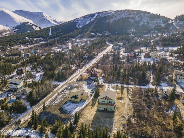 aerial view featuring a mountain view