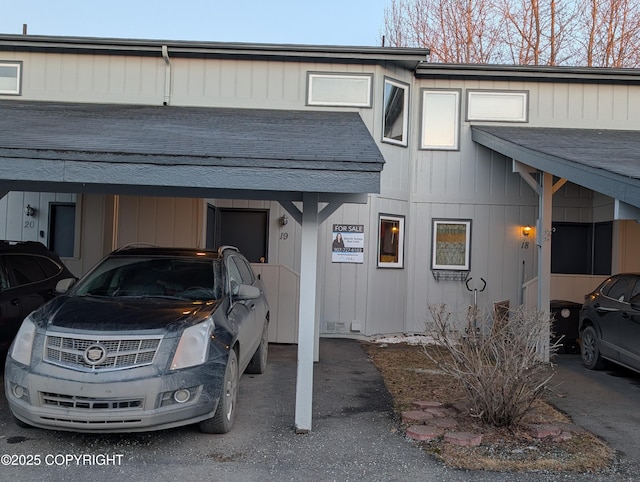 view of front of house with board and batten siding